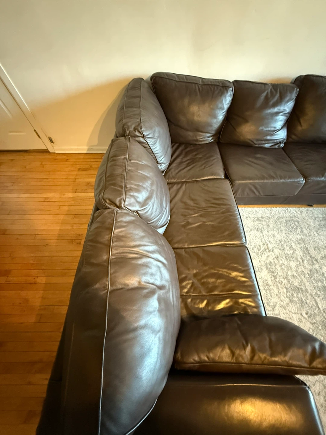 Brown Leather Sectional Sofa - photo 4