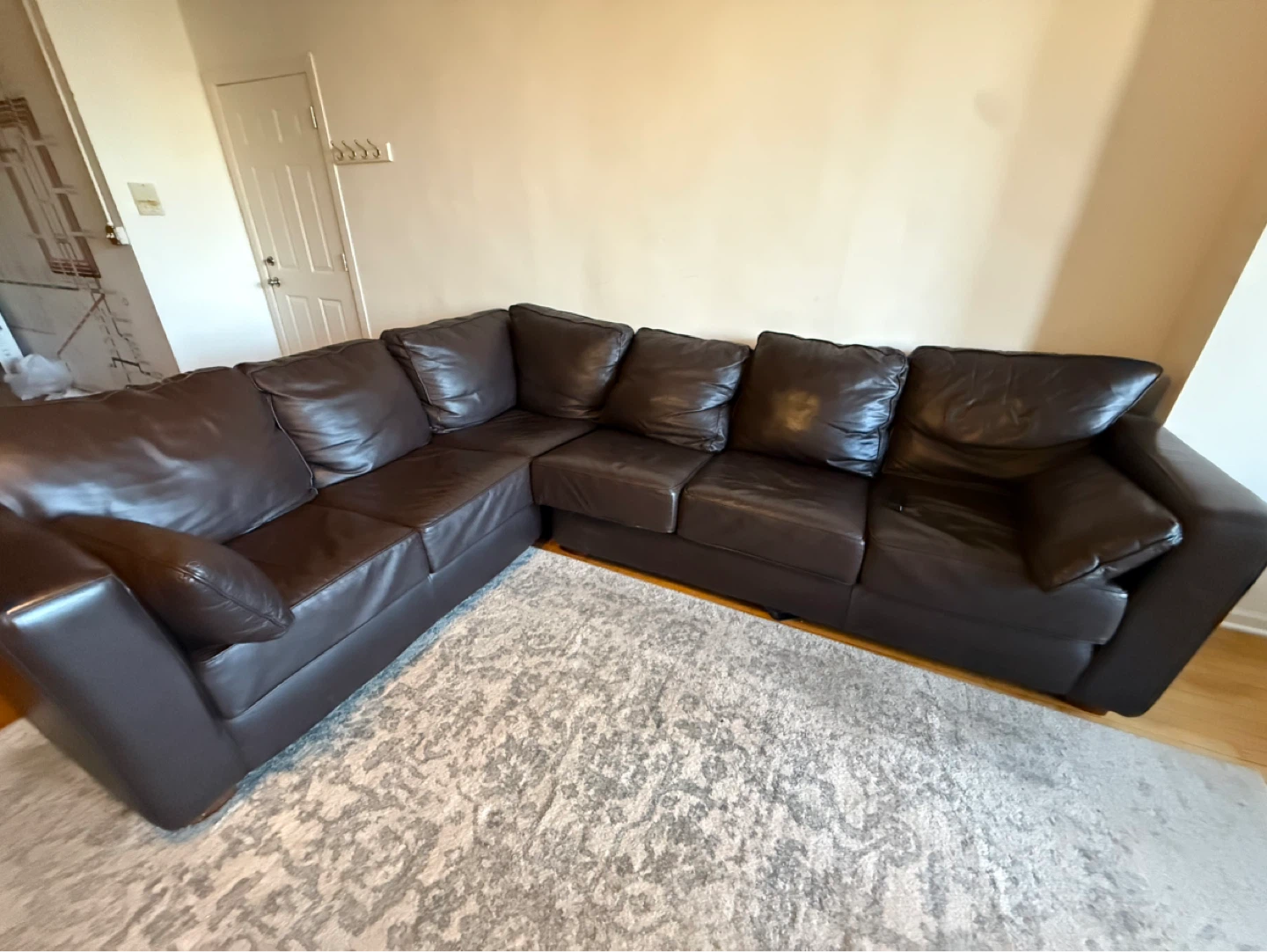 Brown Leather Sectional Sofa - photo 2