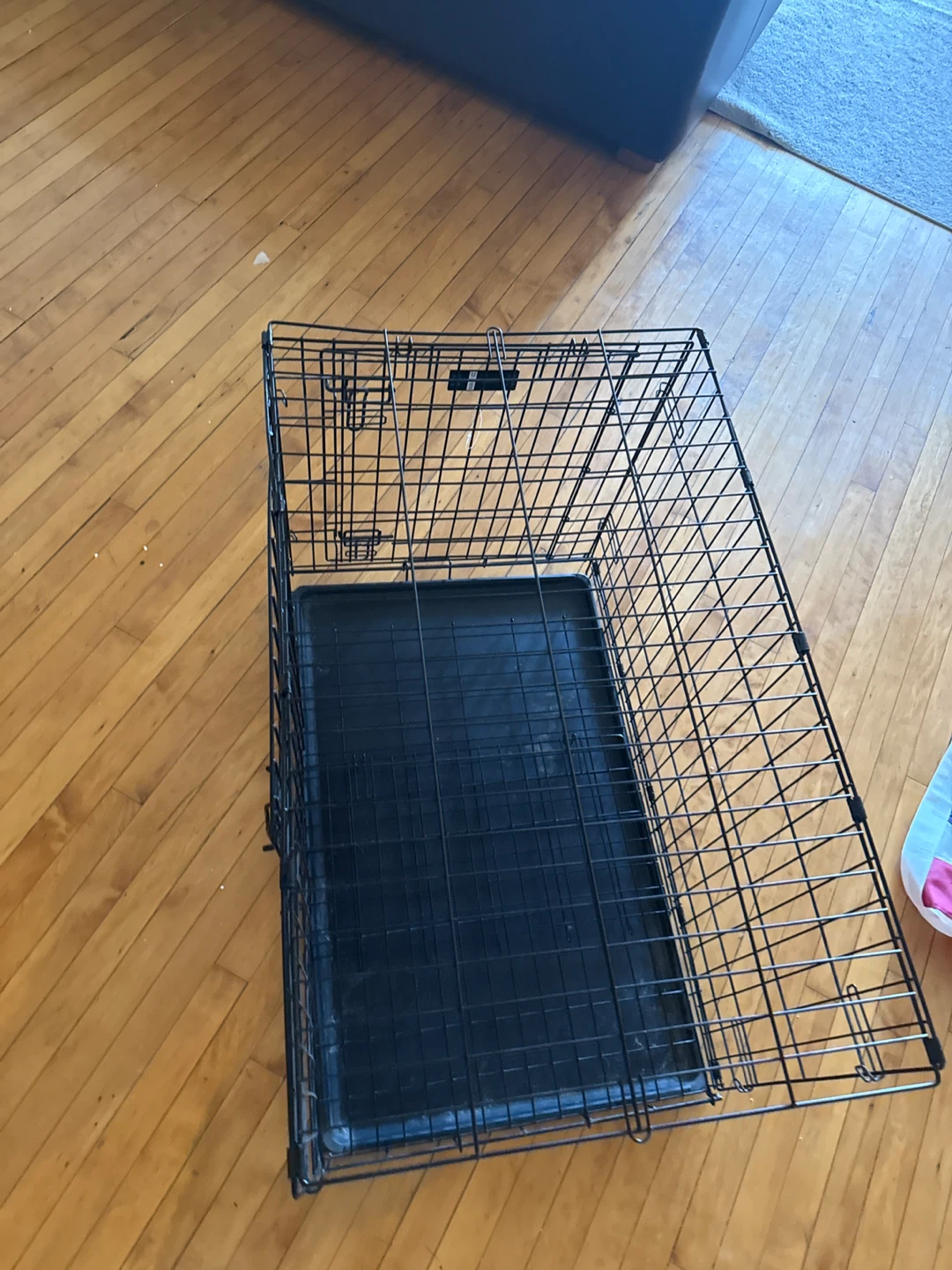 iCrate Black Metal Dog Crate with Tray