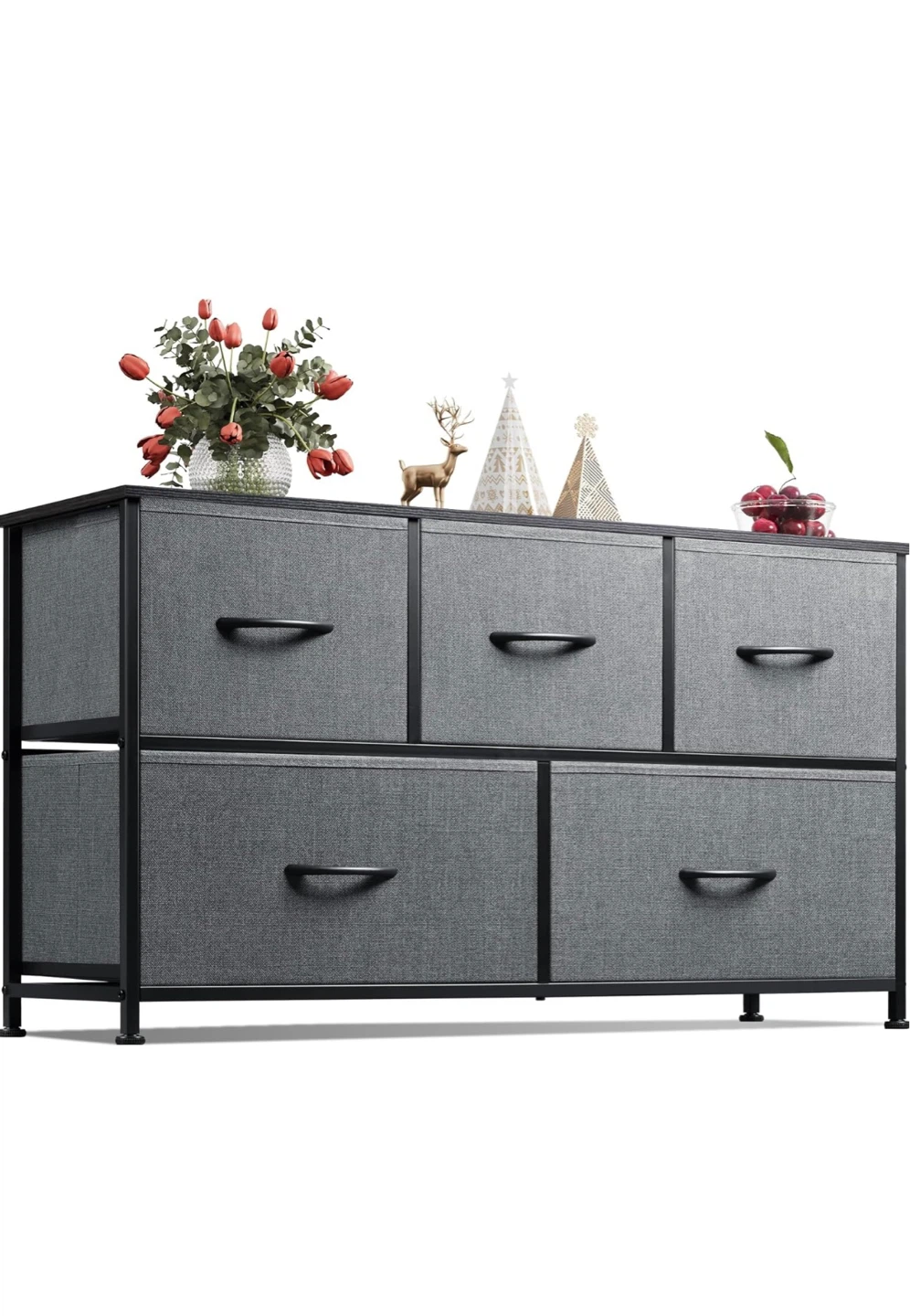 2-Drawer Fabric Dresser with Wooden Top - photo 2