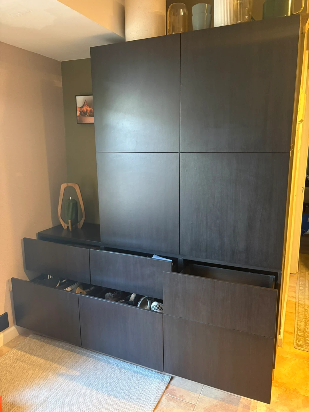 IKEA BESTA Storage Entryway Unit – Customized – Black Brown - photo 3
