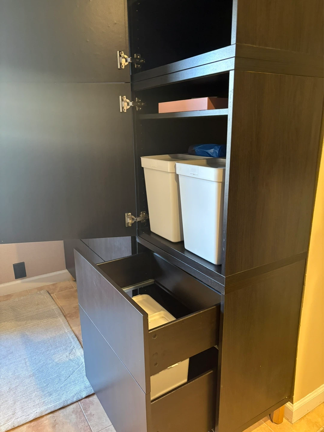 IKEA BESTA Storage Entryway Unit – Customized – Black Brown - photo 5