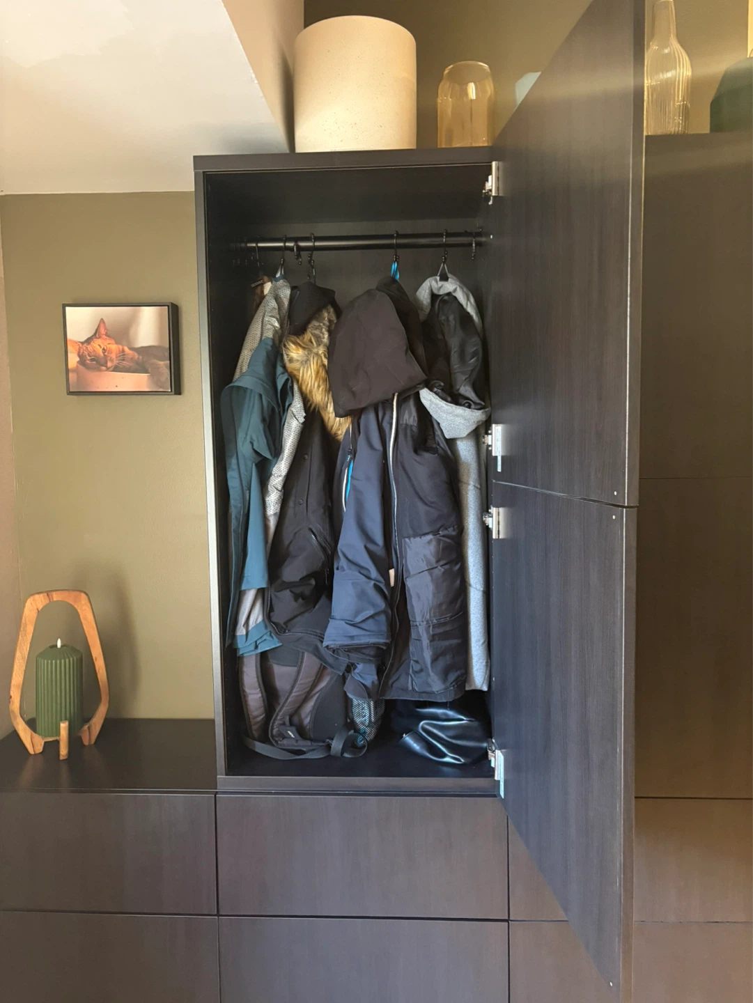 IKEA BESTA Storage Entryway Unit – Customized – Black Brown - photo 2