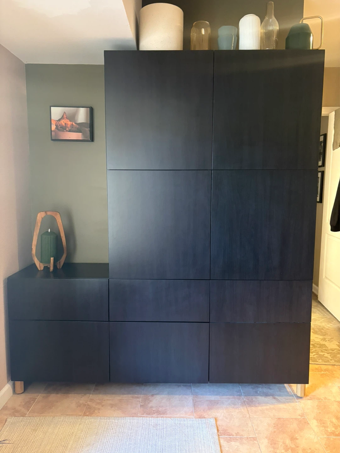 IKEA BESTA Storage Entryway Unit – Customized – Black Brown