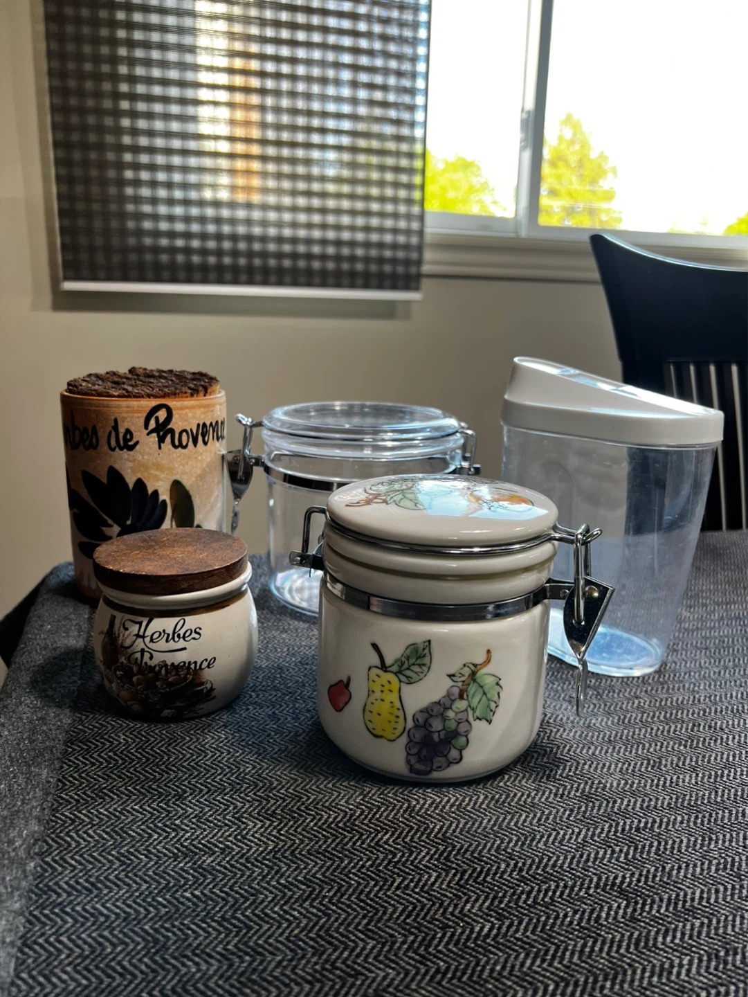 Set of 5 Vintage Herb Jars