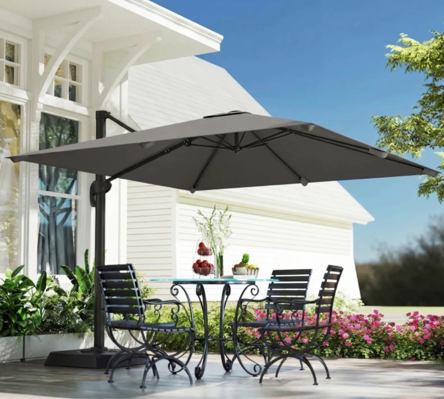Grey Cantilever Patio Umbrella
