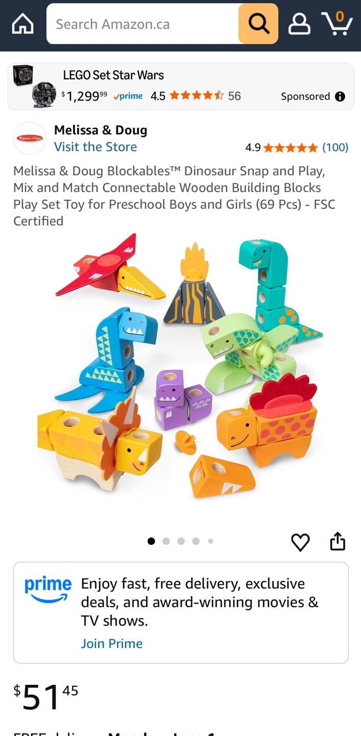 Melissa & Doug Blockables Snap & Play Mix & Match Dinosaur Set