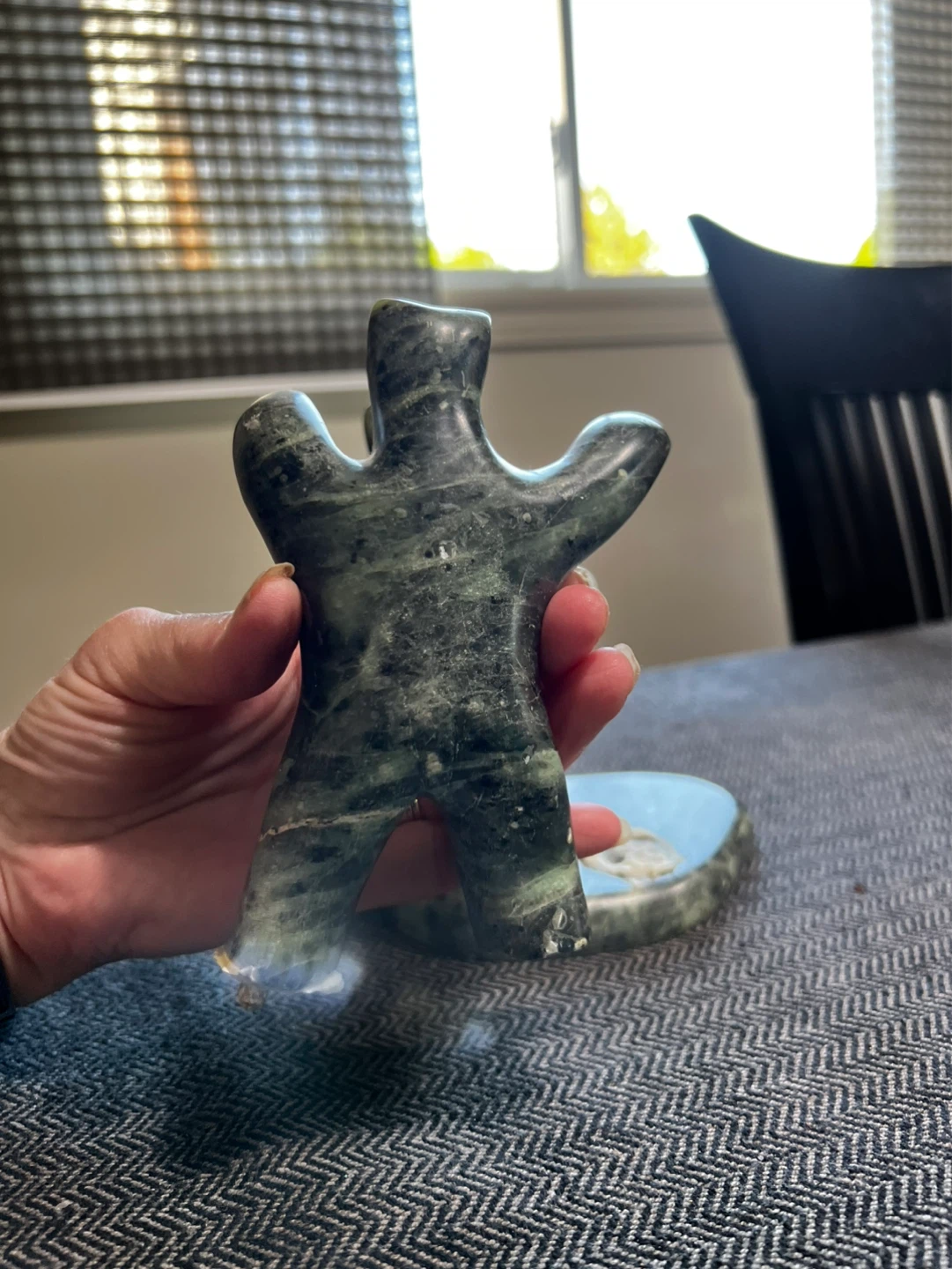 Soap Stone Carving Sculpture - Inuit Style Bear and Figure - photo 4