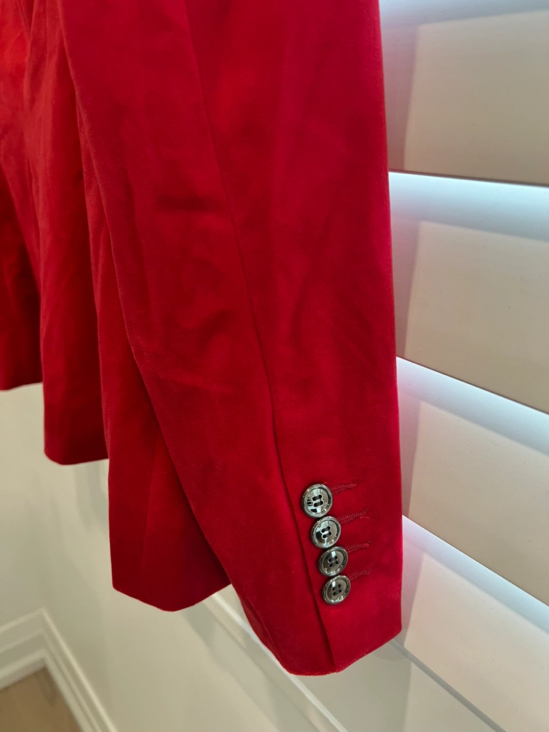 Black Label Velvet Blazer - Red, Size S/P - photo 3
