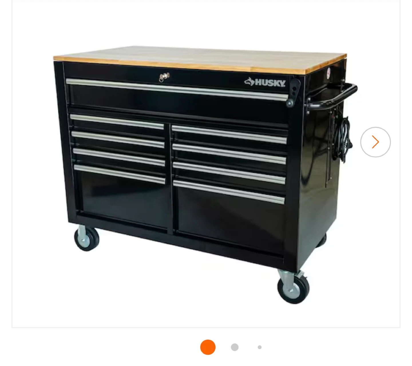 Husky 46" 9-Drawer Mobile Workbench with Adjustable Height Top
