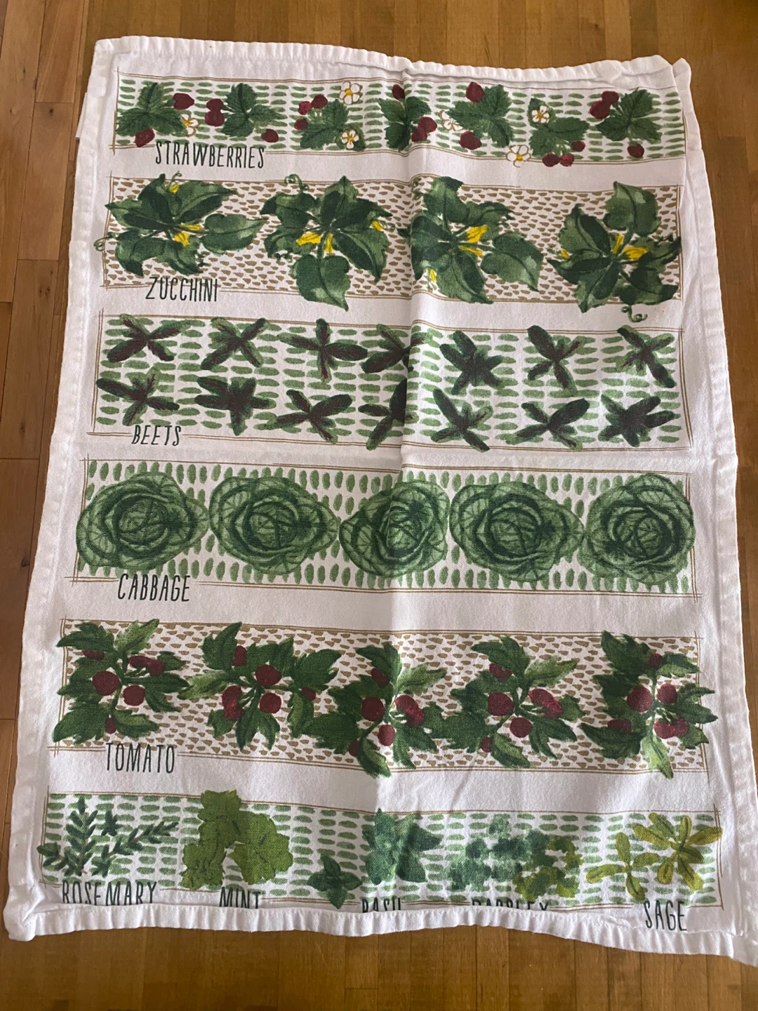 Crate & Barrel Kitchen Towel - Garden Print