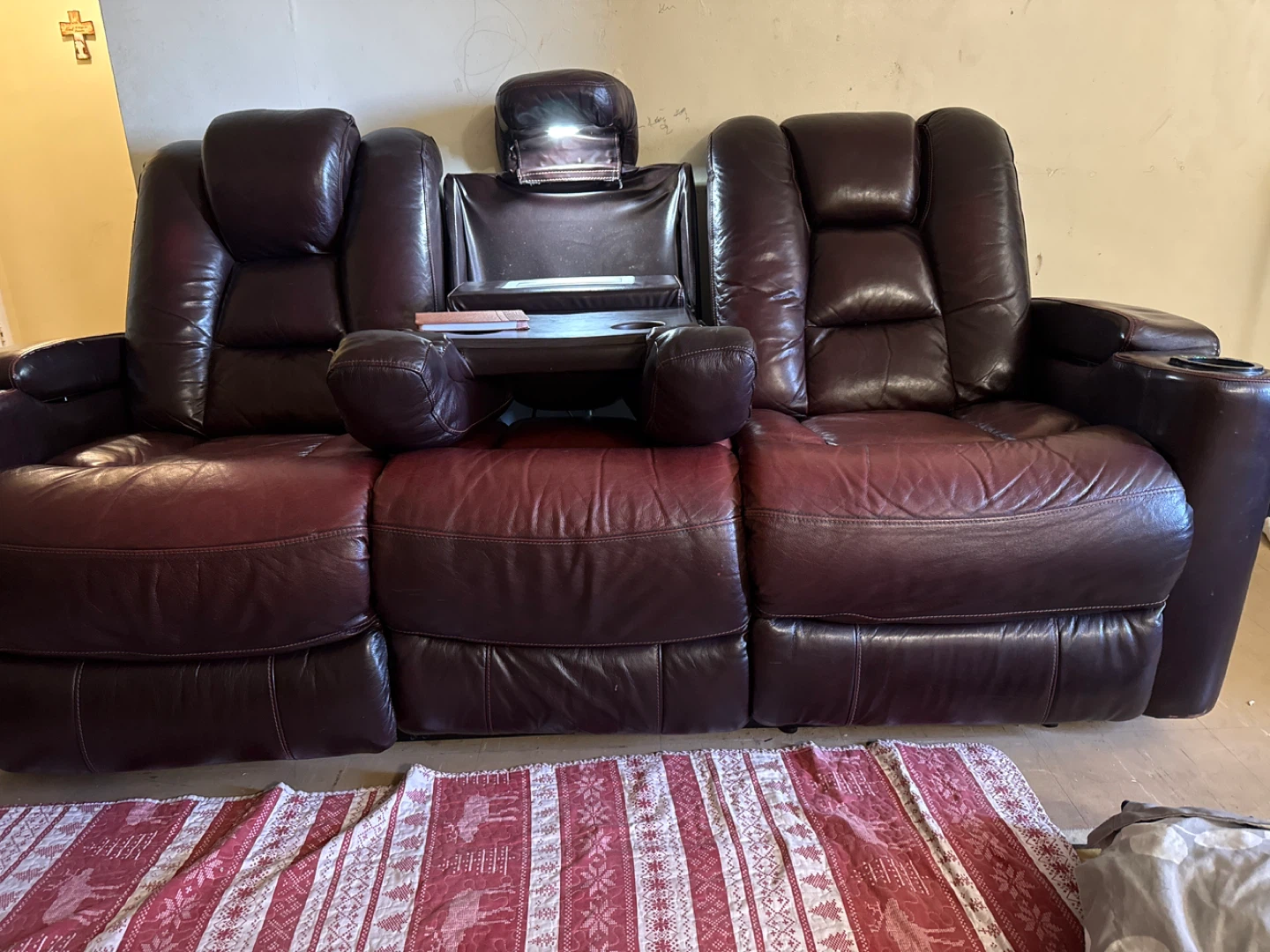 Leather Power Recliner Sofa Set - 5 Seater - photo 5