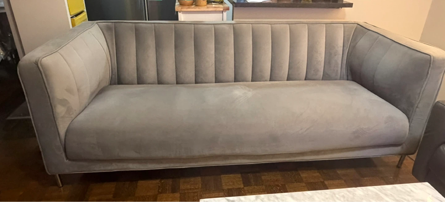 Grey Velvet Sofa