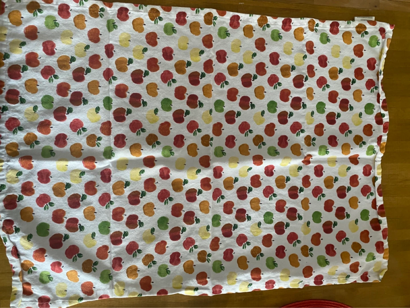 Crate & Barrel Watercolor Apple Kitchen Towel