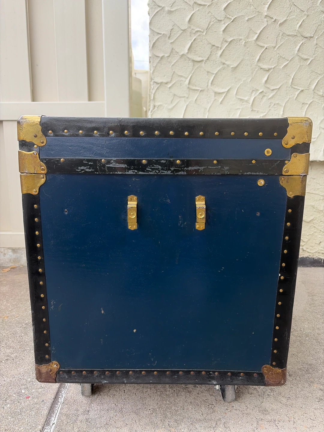 Vintage Steamer Trunk | Teal Accent Chest - photo 5