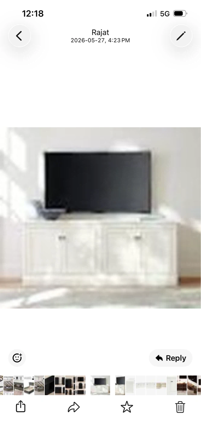 New White Media Console with Doors - photo 2