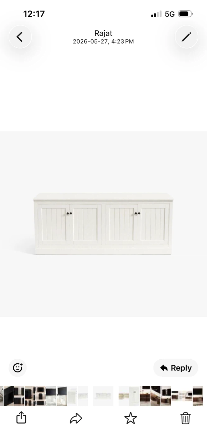 New White Media Console with Doors - photo 3
