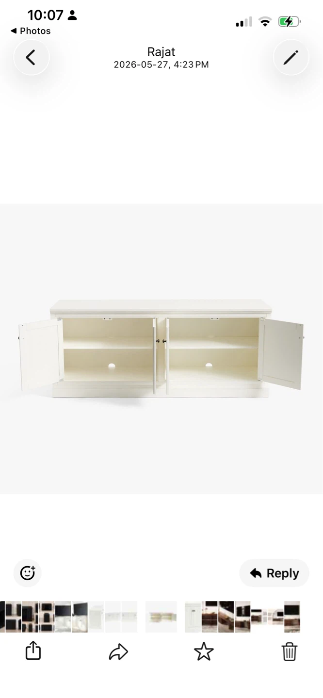 New White Media Console with Doors - photo 5