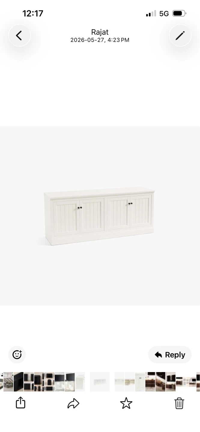 New White Media Console with Doors - photo 4