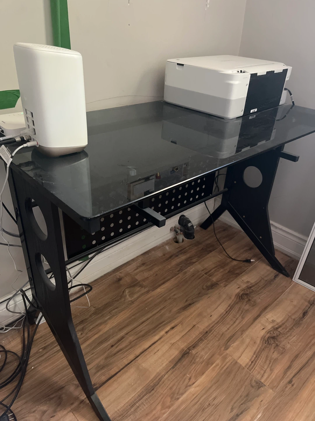Black Glass Top Desk