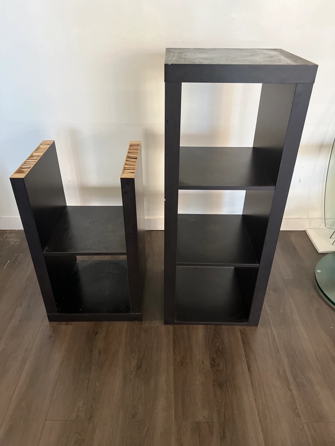 Set of 2 black cube shelving units - photo 3