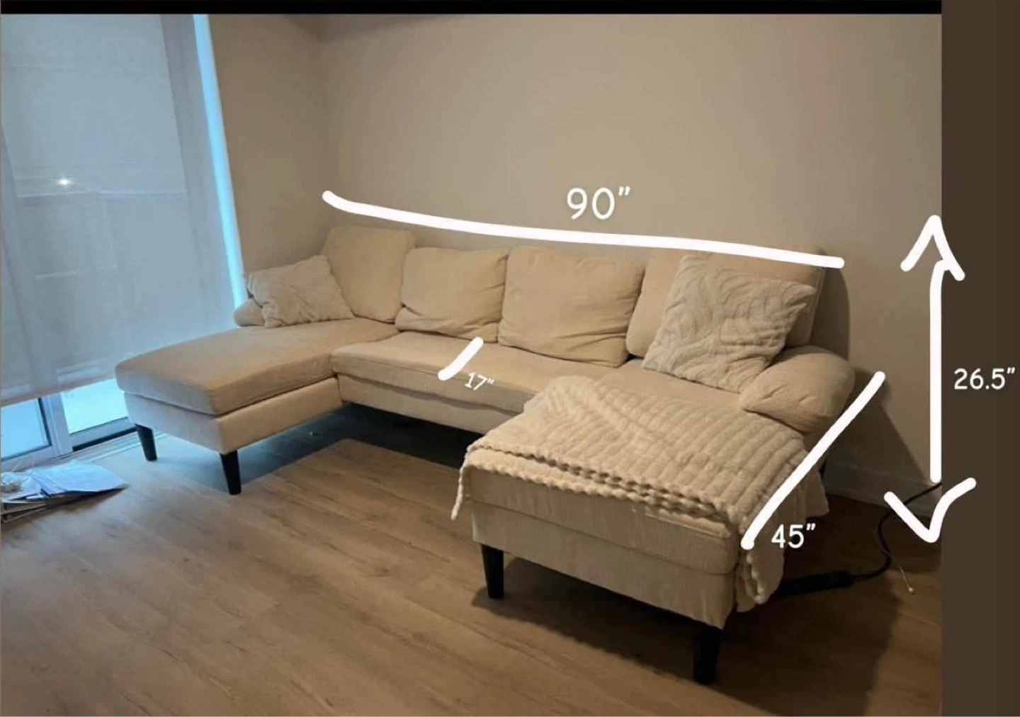 U SHAPED BEIGE COUCH - photo 2