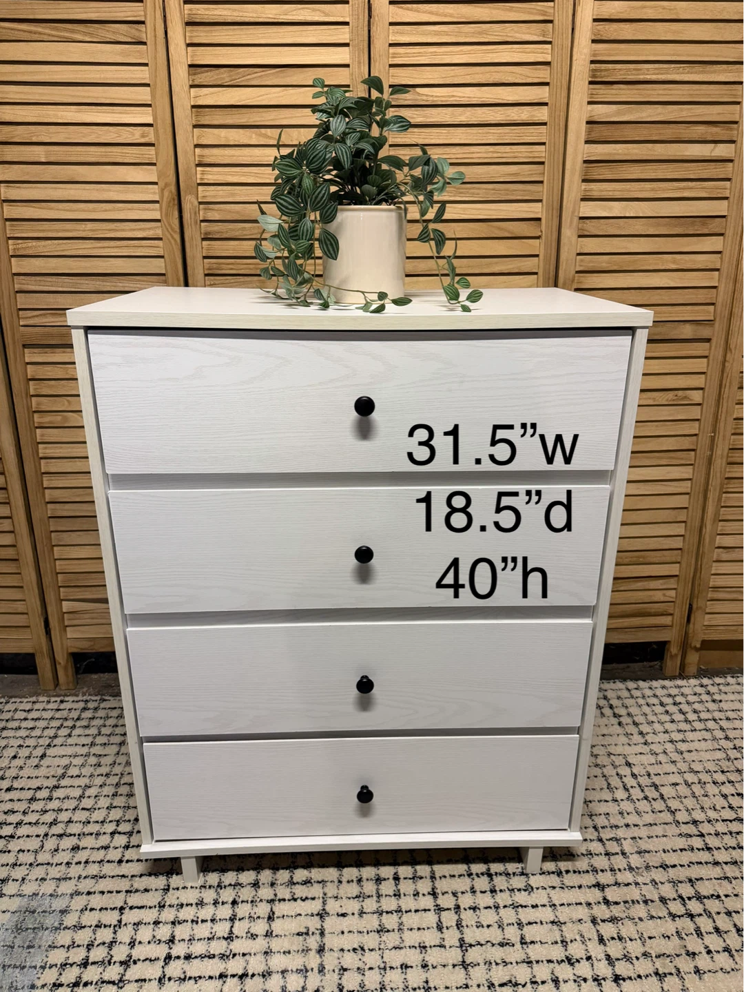 White 4-Drawer Dresser - photo 5