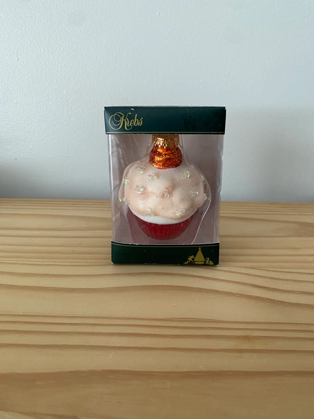 NEW! Cupcake Glass Ornament