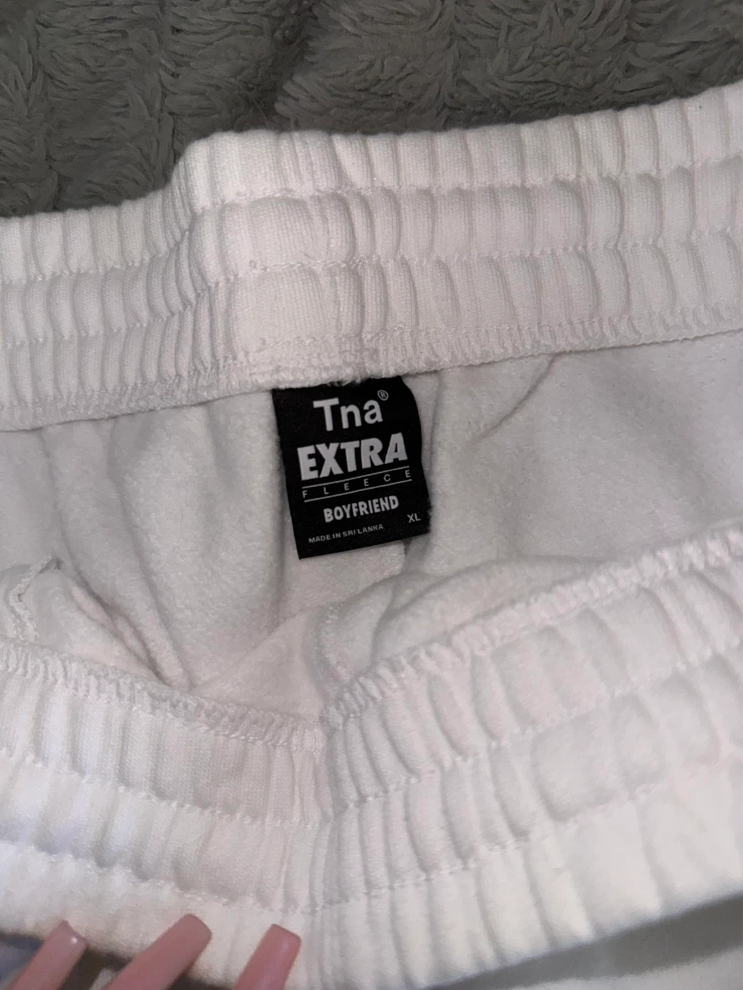XL TNA Extra Fleece Boyfriend Sweatpants White XL - photo 3