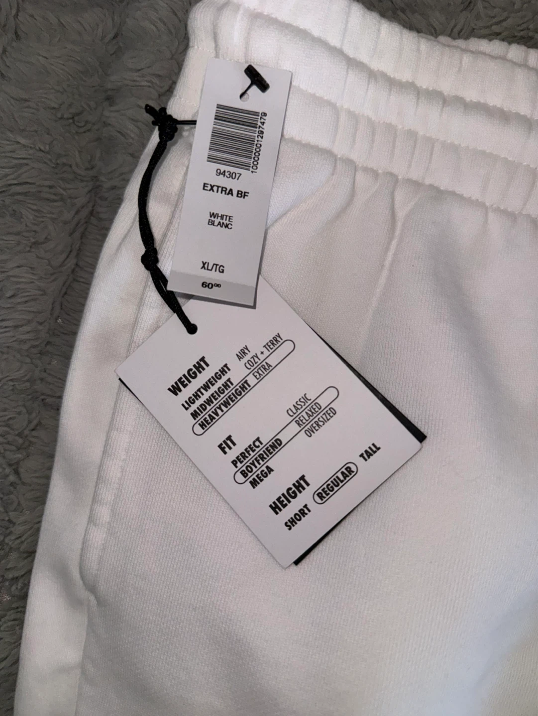 XL TNA Extra Fleece Boyfriend Sweatpants White XL - photo 2