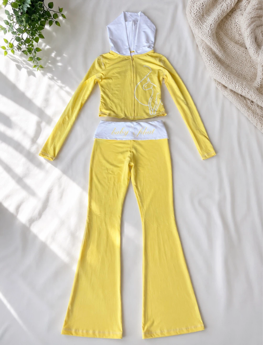 Baby Phat Yellow Velour Tracksuit Set