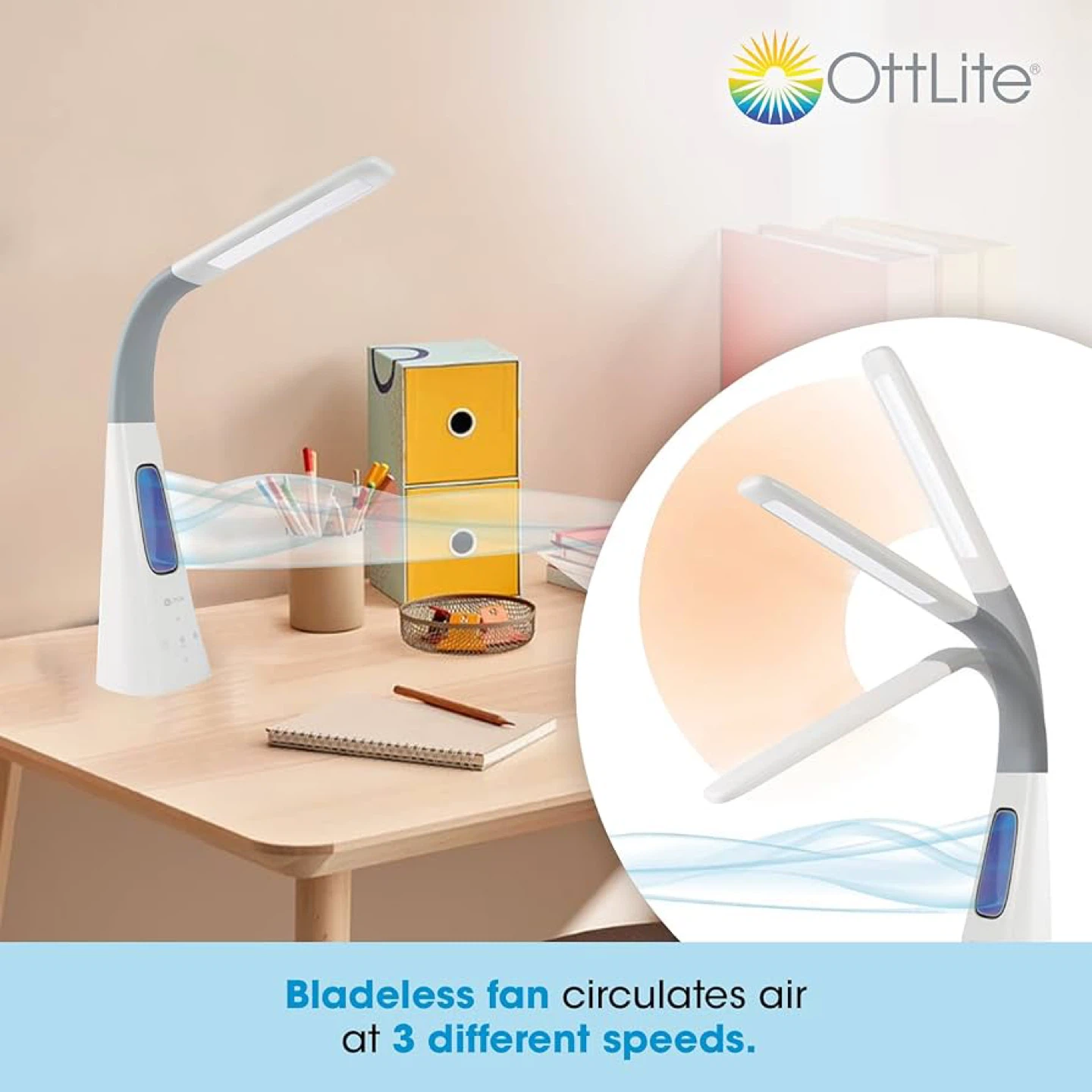 LED Lamp with Bladeless Fan - photo 2