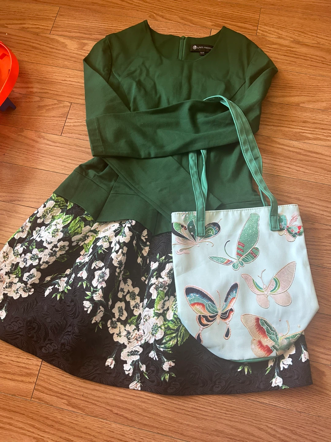 Lam Riger Green Floral Dress - Size XL