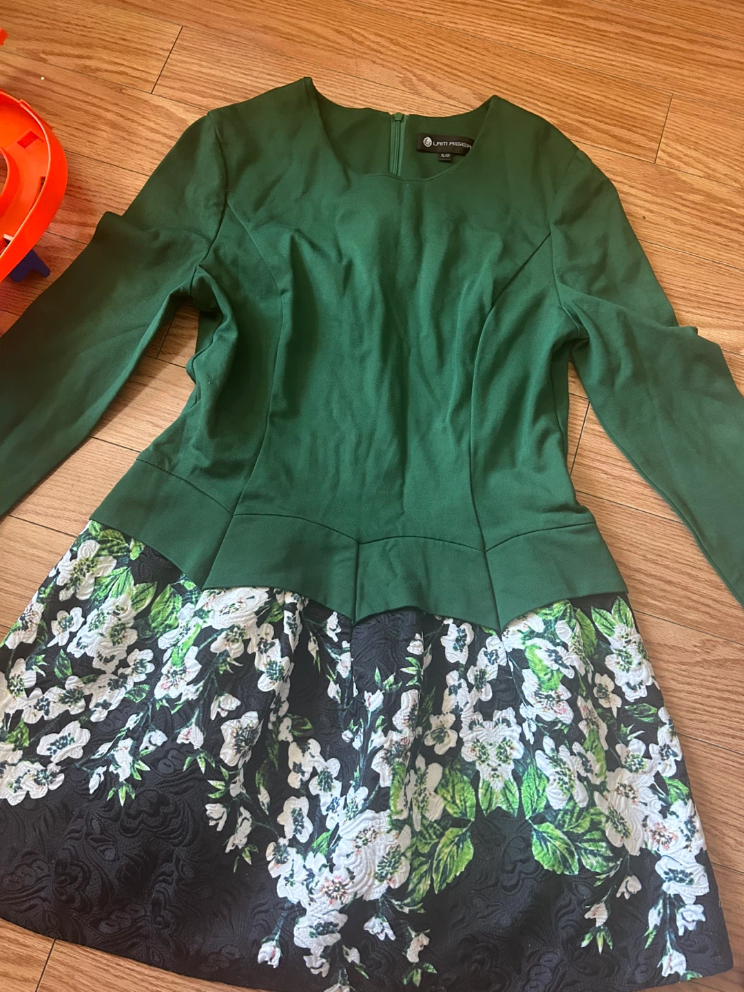 Lam Riger Green Floral Dress - Size XL - photo 3