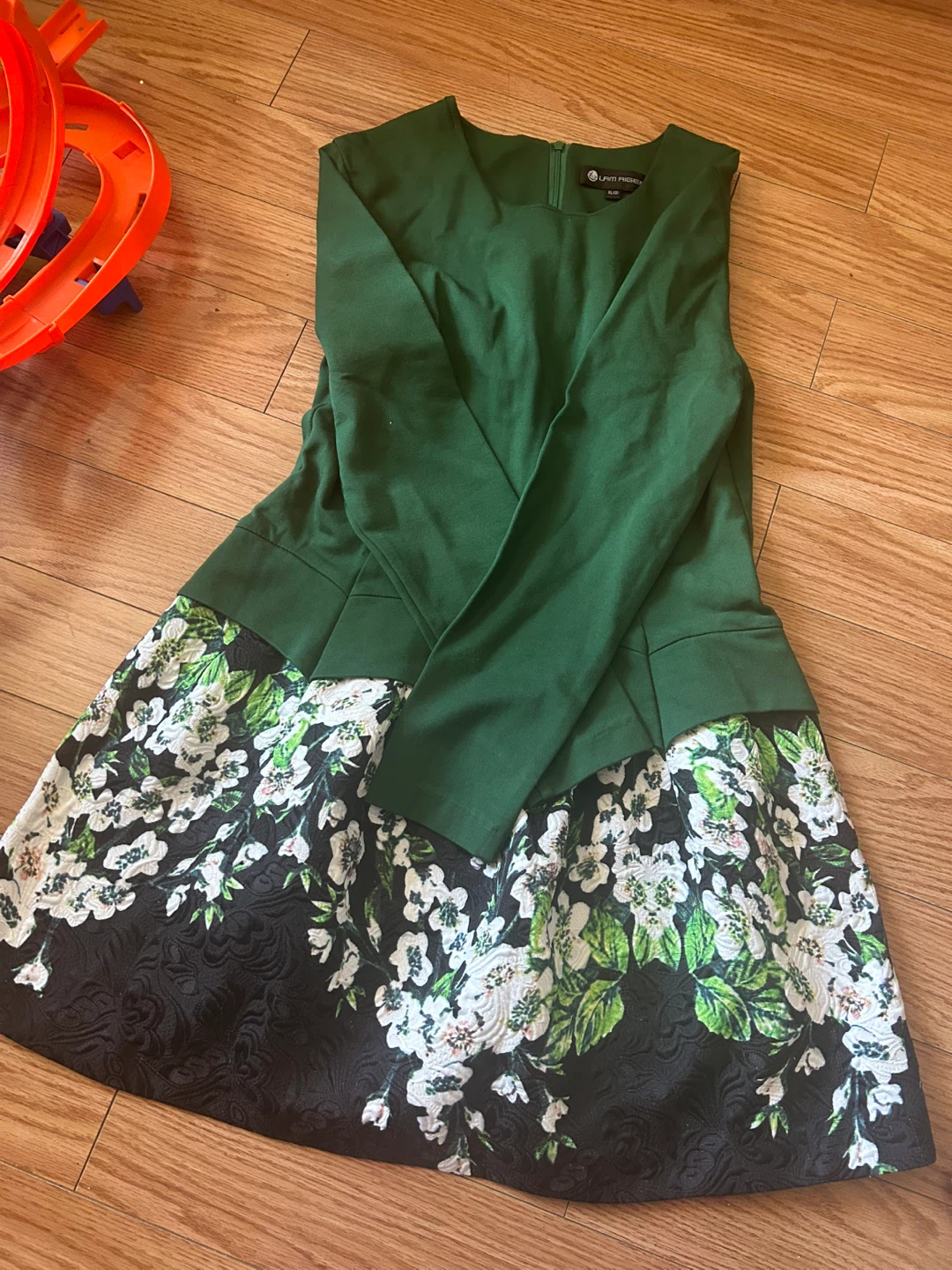 Lam Riger Green Floral Dress - Size XL - photo 2