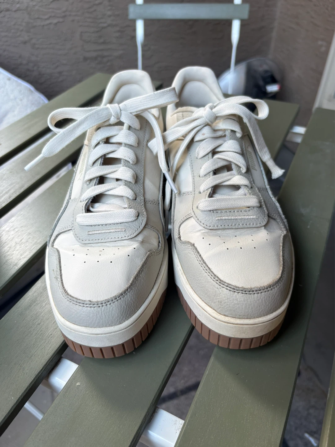Puma White and Grey Leather Sneakers - photo 2