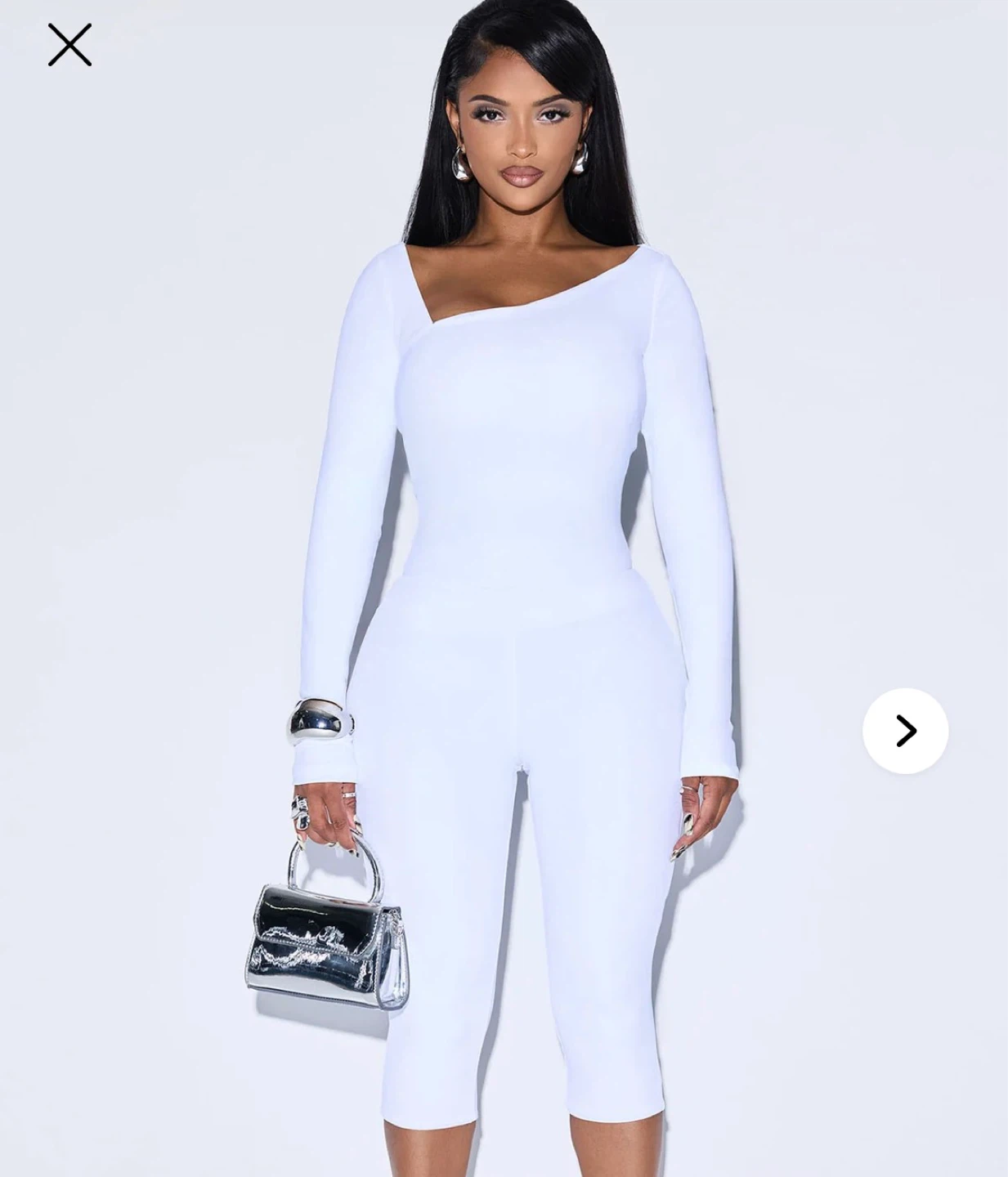 XL Fashion Nova Darcie Double Lined Capri Pant Set - Off White