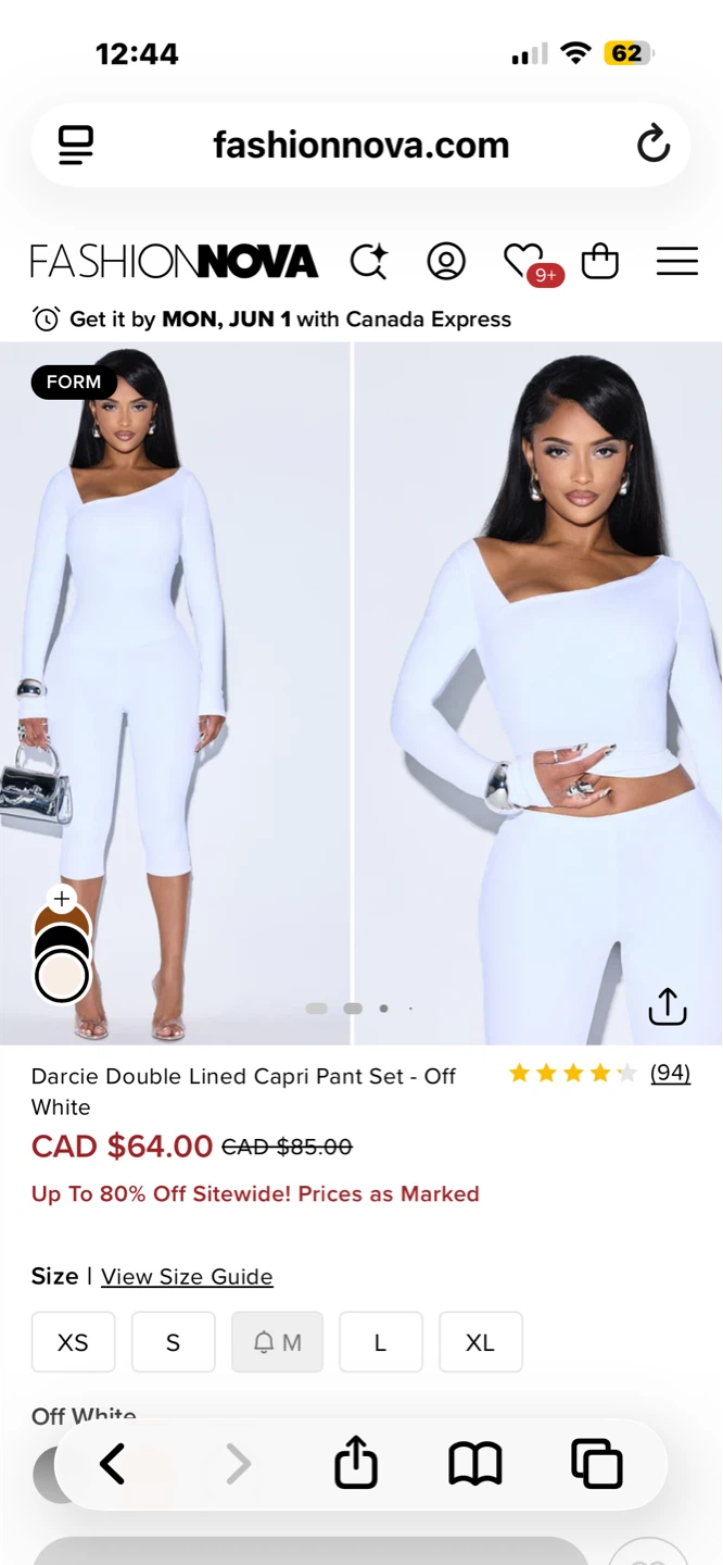 XL Fashion Nova Darcie Double Lined Capri Pant Set - Off White - photo 2