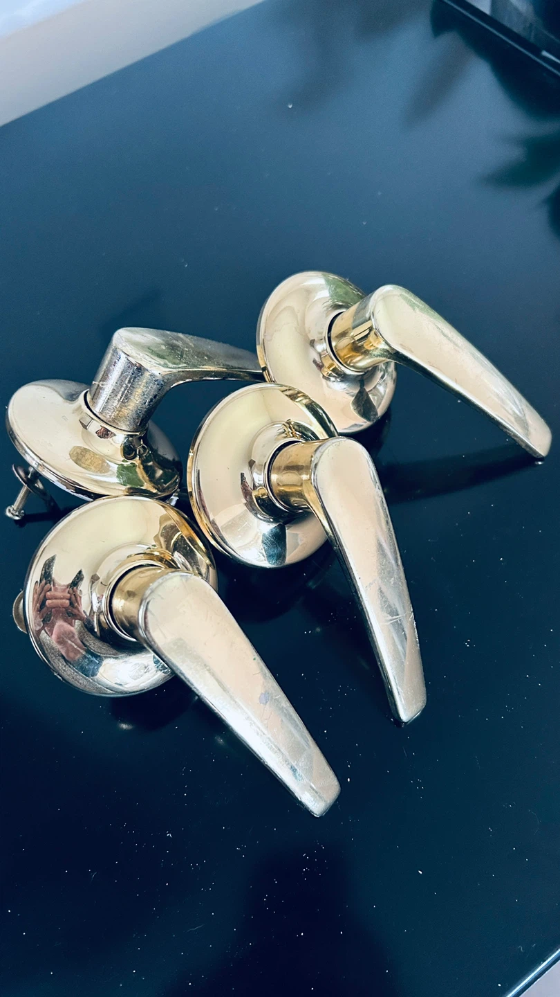 Gold-Tone Door Handles (Set of 4) - photo 2