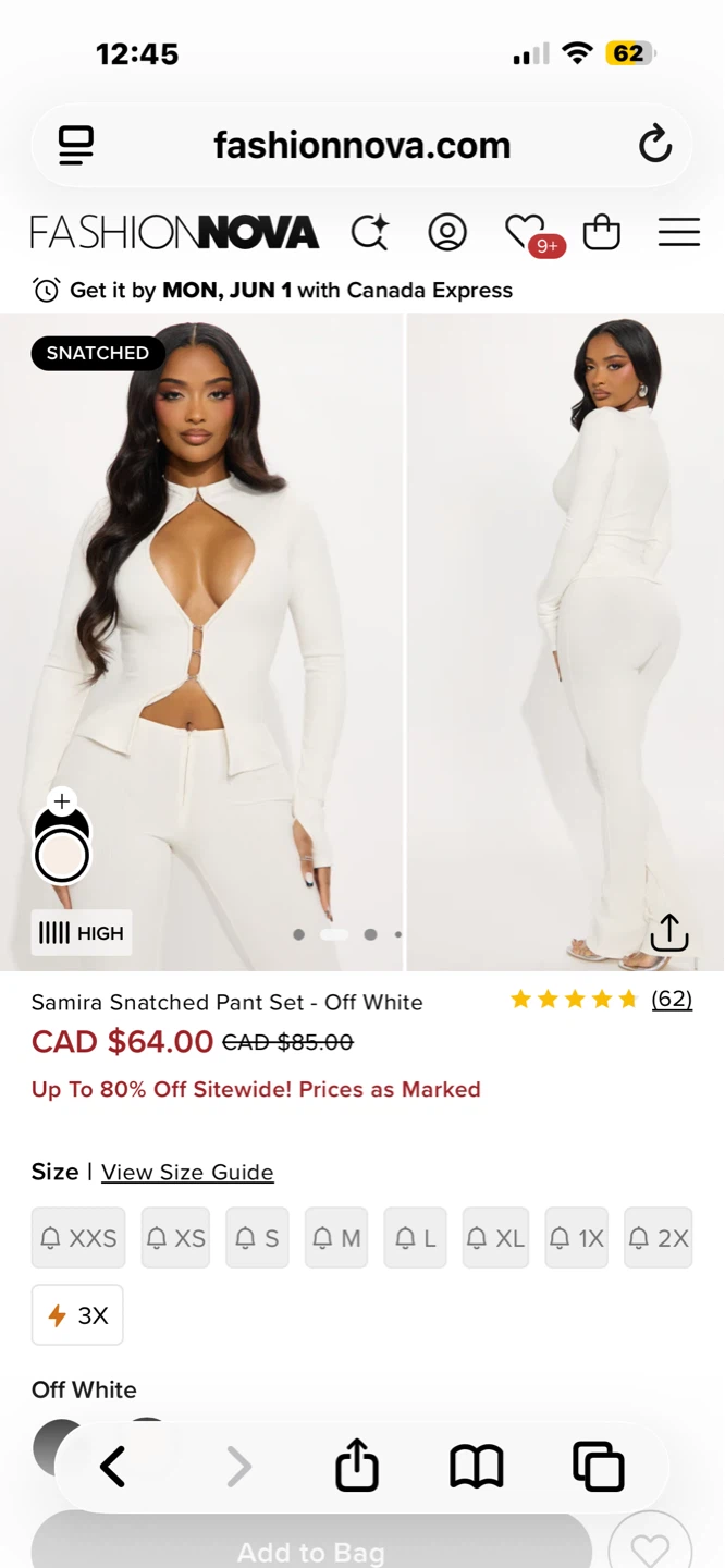 XL Fashion Nova Samira Snatched Pant Set - Off White - photo 2