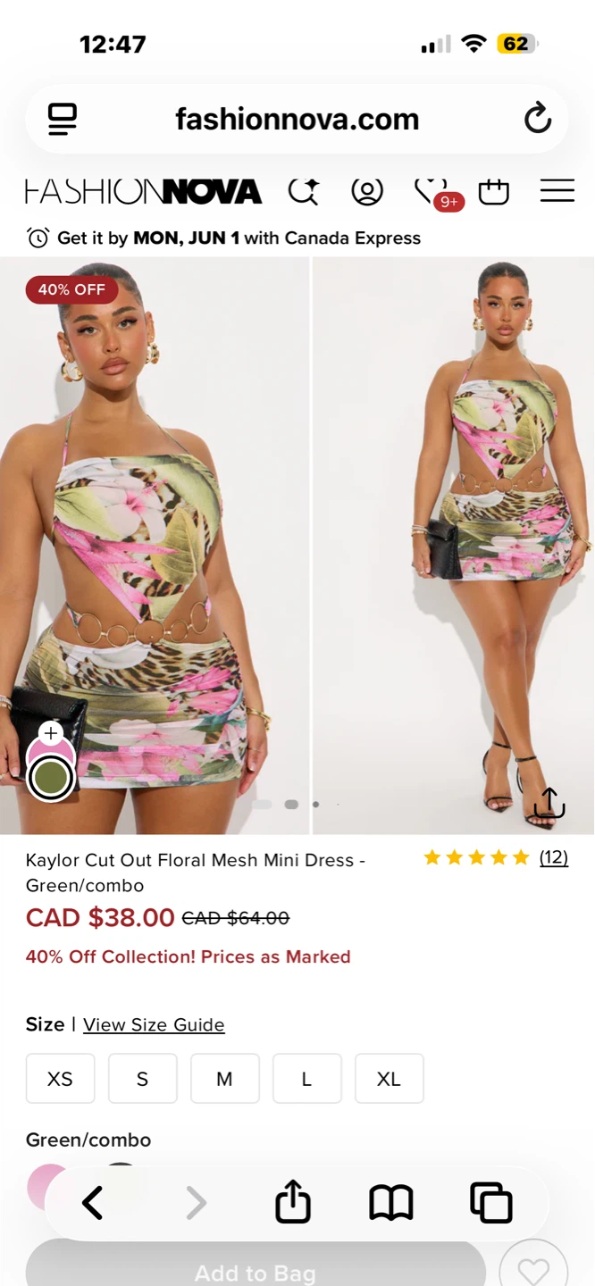 XL Fashion Nova Cut Out Floral Mesh Mini Dress Green/combo - photo 2