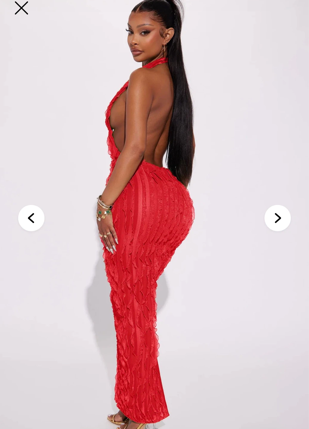 XL Fashion Nova Ivy Textured Maxi Dress - Red