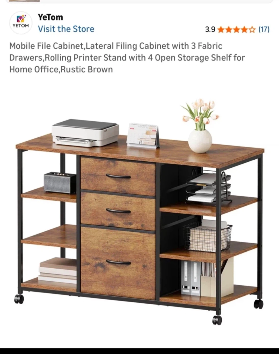 YetoM HDG904 Mobile File Cabinet