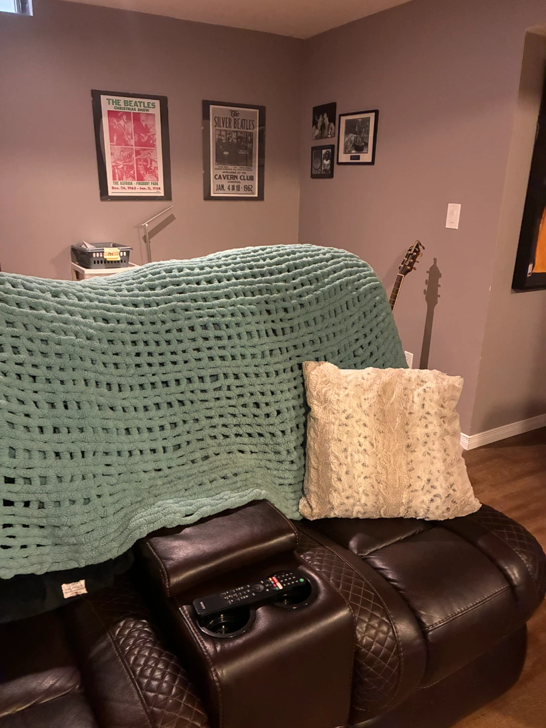 Chunky Knit Throw Blanket - Teal