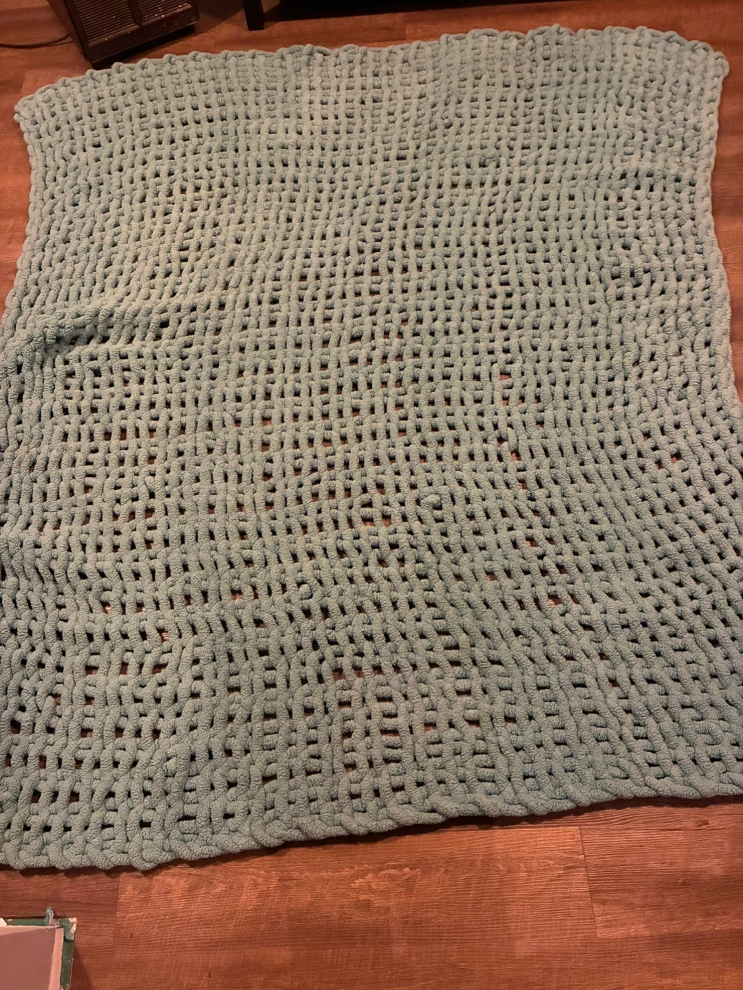 Chunky Knit Throw Blanket - Teal - photo 2