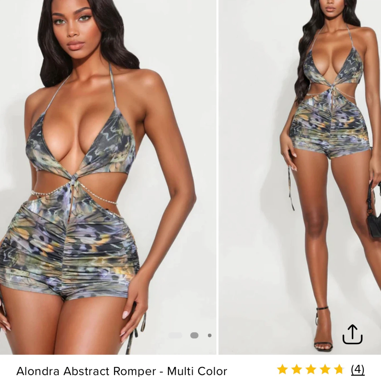XL Fashion Nova Abstract Romper - Multi Color - photo 2