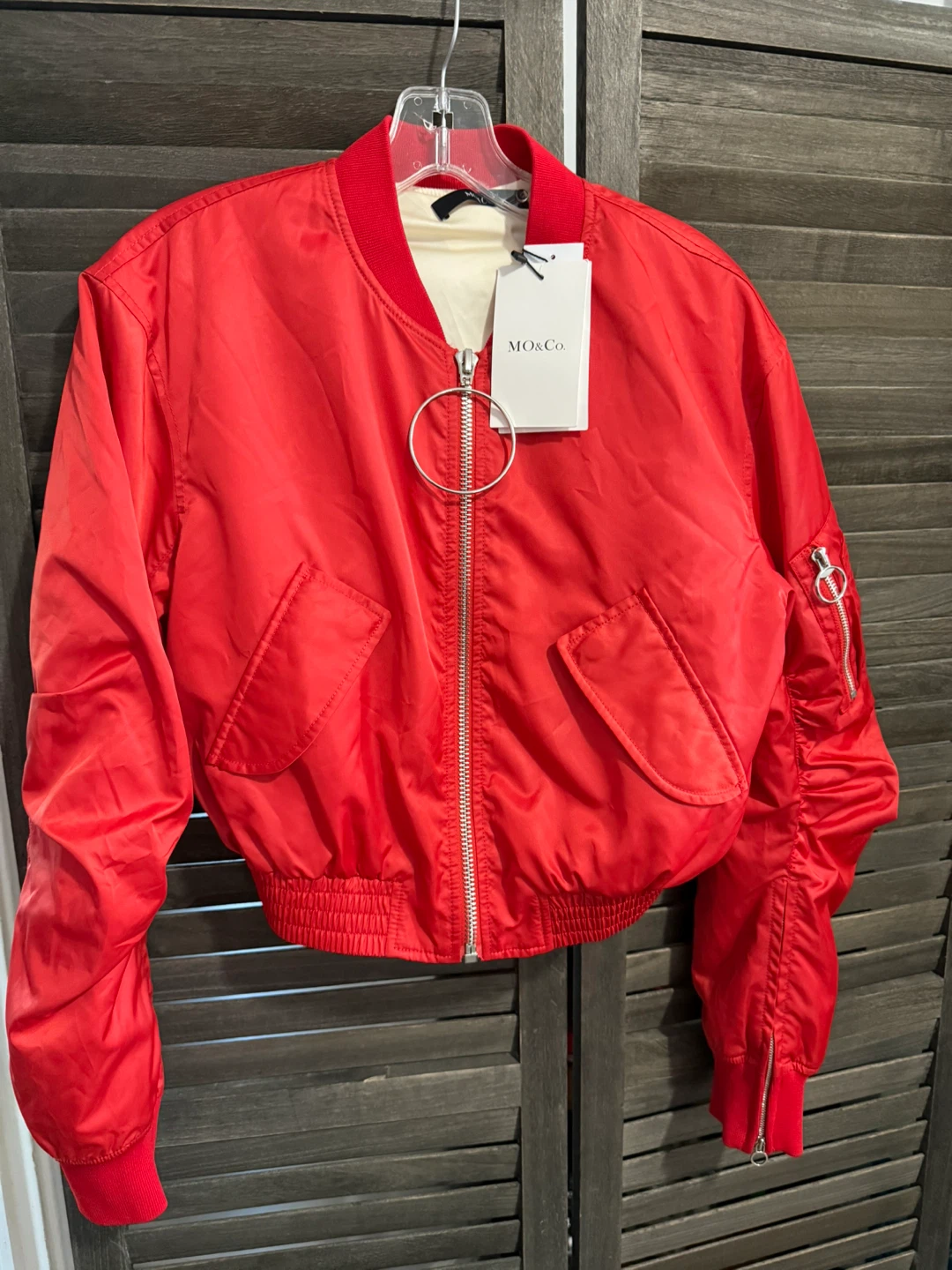 MO&Co. Red Bomber Jacket - Size M
