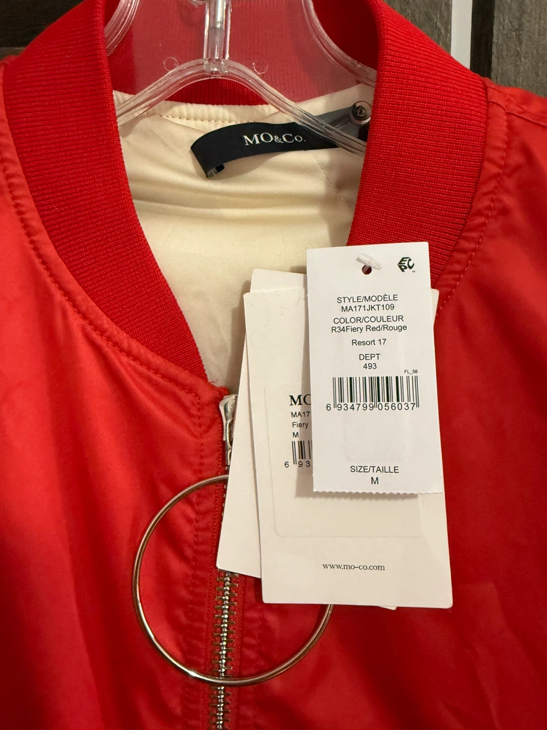 MO&Co. Red Bomber Jacket - Size M - photo 3