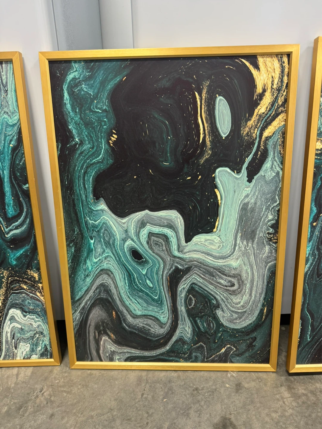 Gold Framed Blue/Teal Wall Art (Set of 3) $150 - photo 3