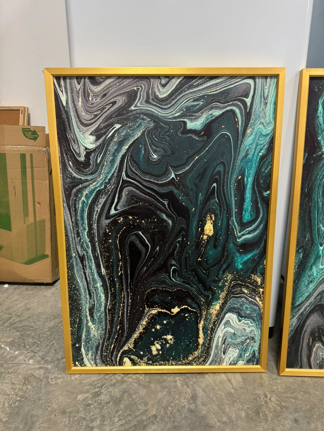Gold Framed Blue/Teal Wall Art (Set of 3) $150 - photo 2